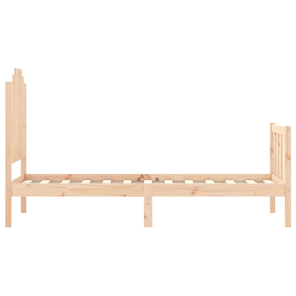 vidaXL Estructura de cama individual con cabecero madera maciza