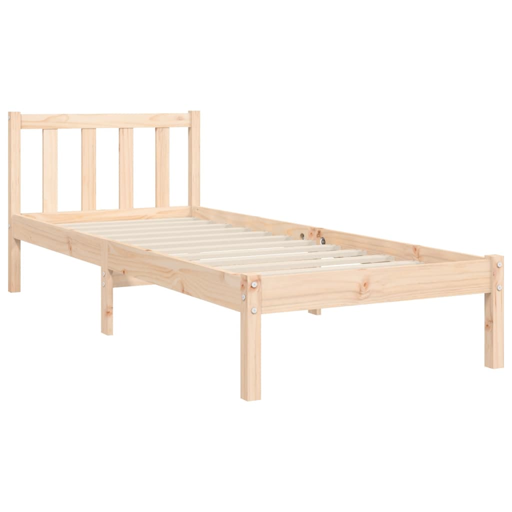 vidaXL Estructura de cama individual con cabecero madera maciza