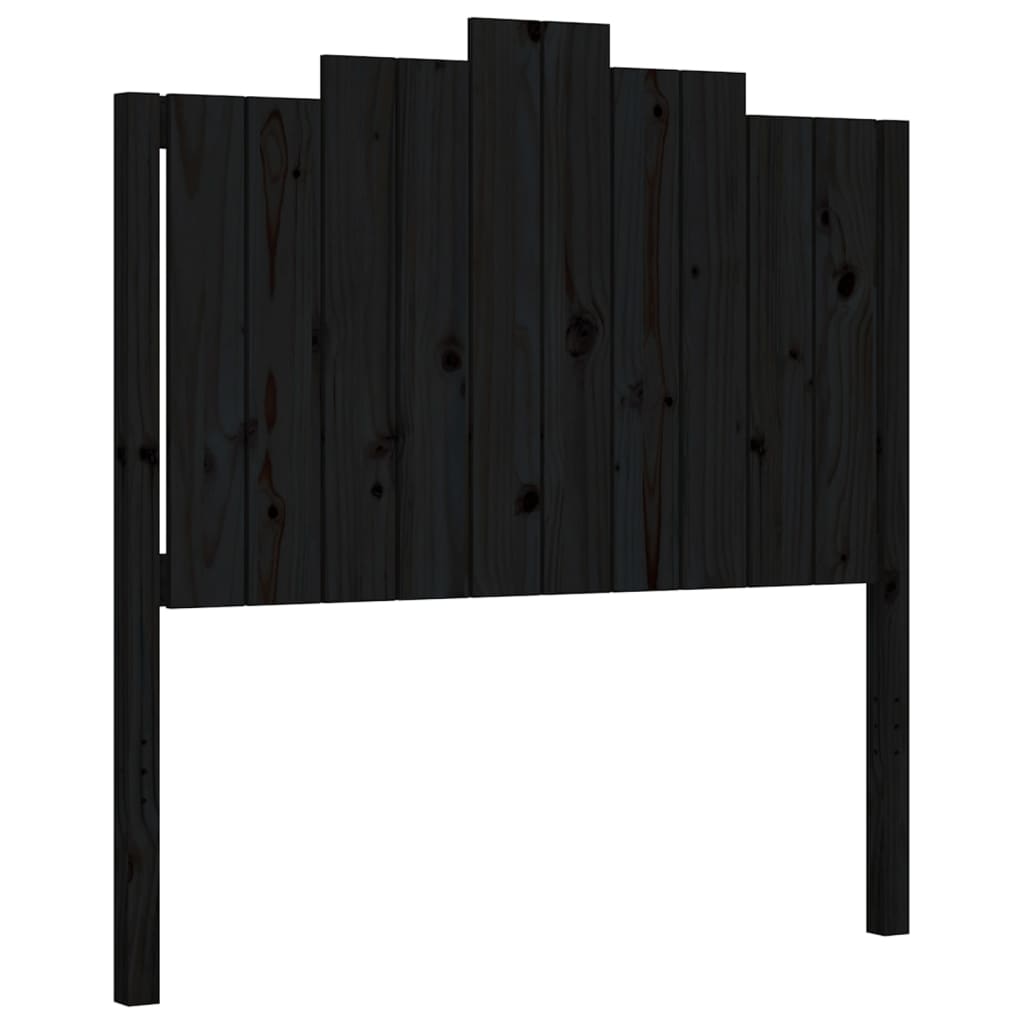 vidaXL Estructura de cama con cabecero madera maciza negro 100x200 cm