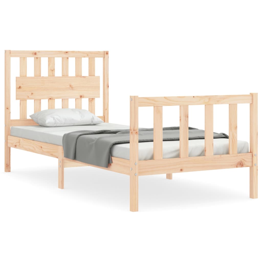 vidaXL Estructura de cama con cabecero madera maciza