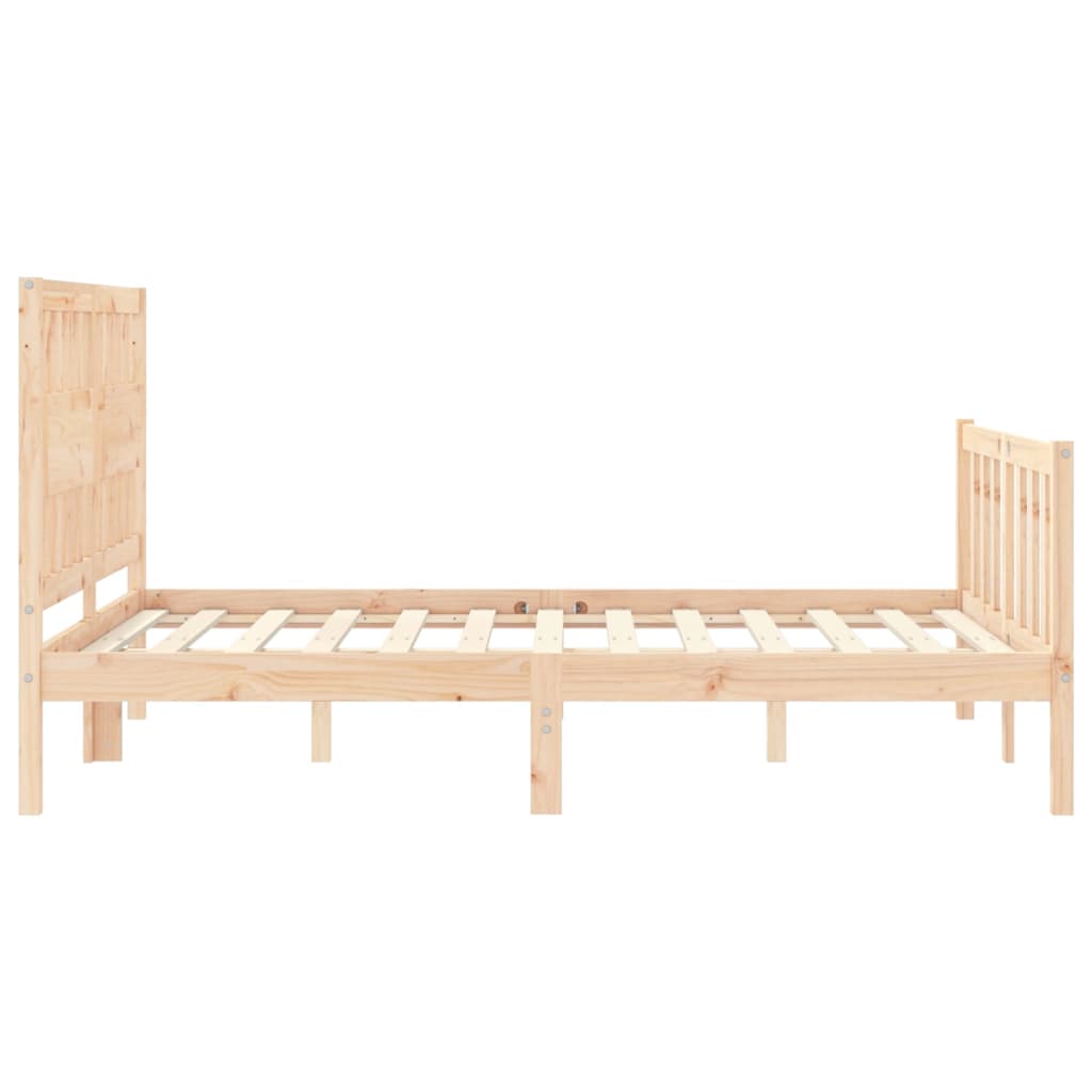 vidaXL Estructura de cama de matrimonio con cabecero madera maciza