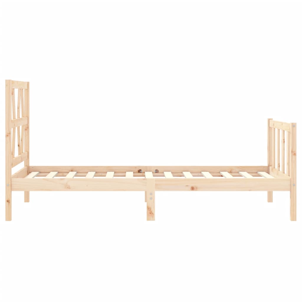 vidaXL Estructura de cama individual con cabecero madera maciza