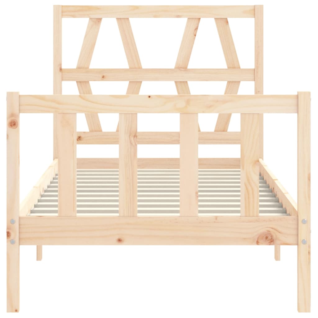 vidaXL Estructura de cama con cabecero madera maciza