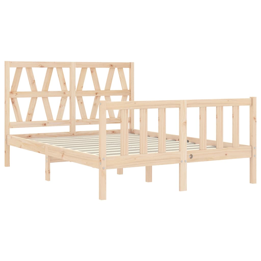 vidaXL Estructura de cama de matrimonio con cabecero madera maciza