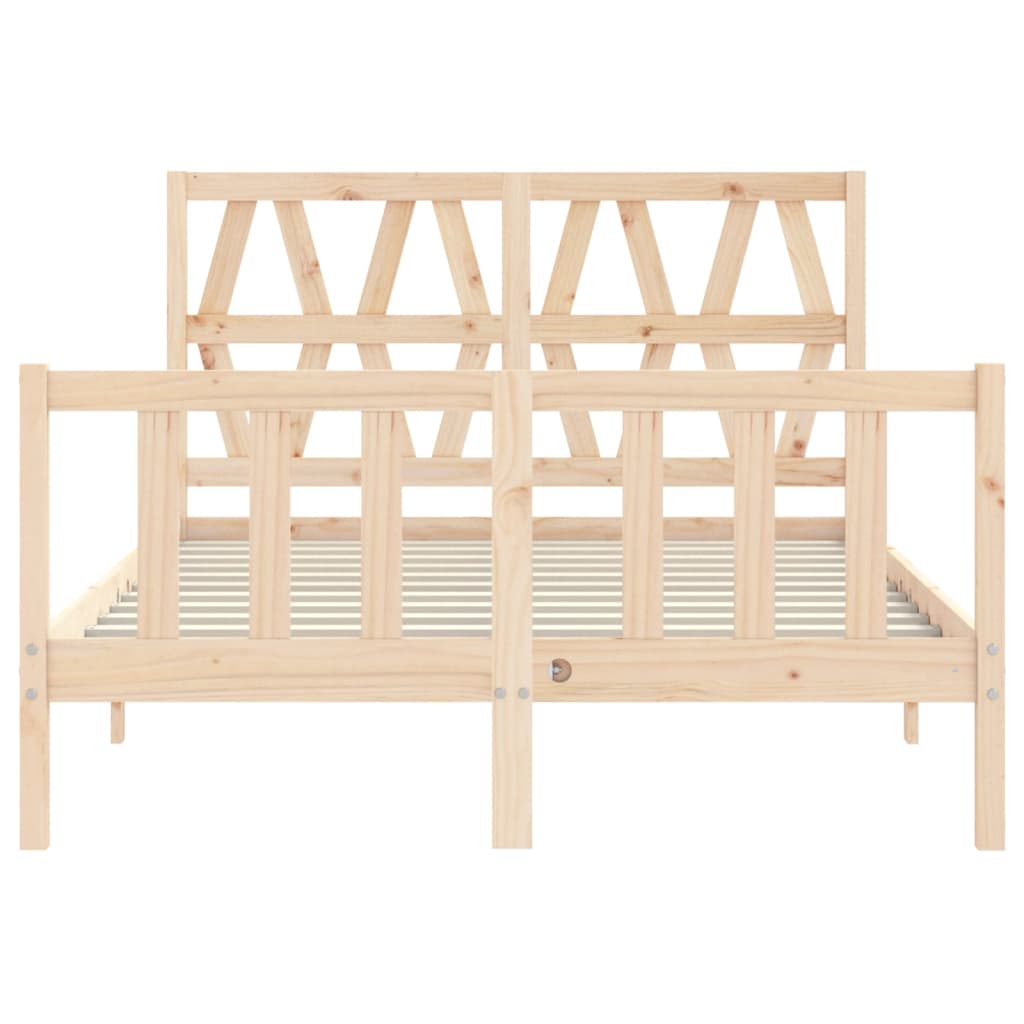 vidaXL Estructura de cama de matrimonio con cabecero madera maciza