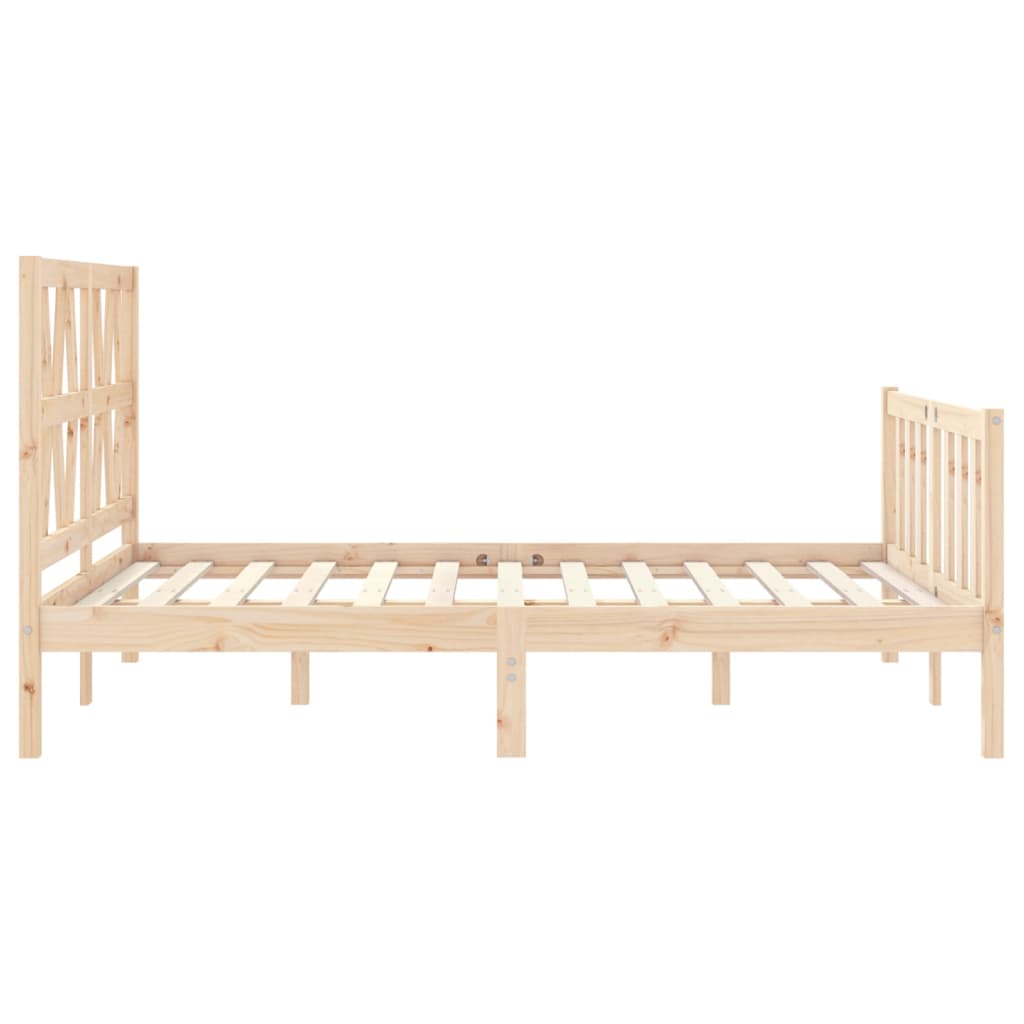 vidaXL Estructura de cama de matrimonio con cabecero madera maciza