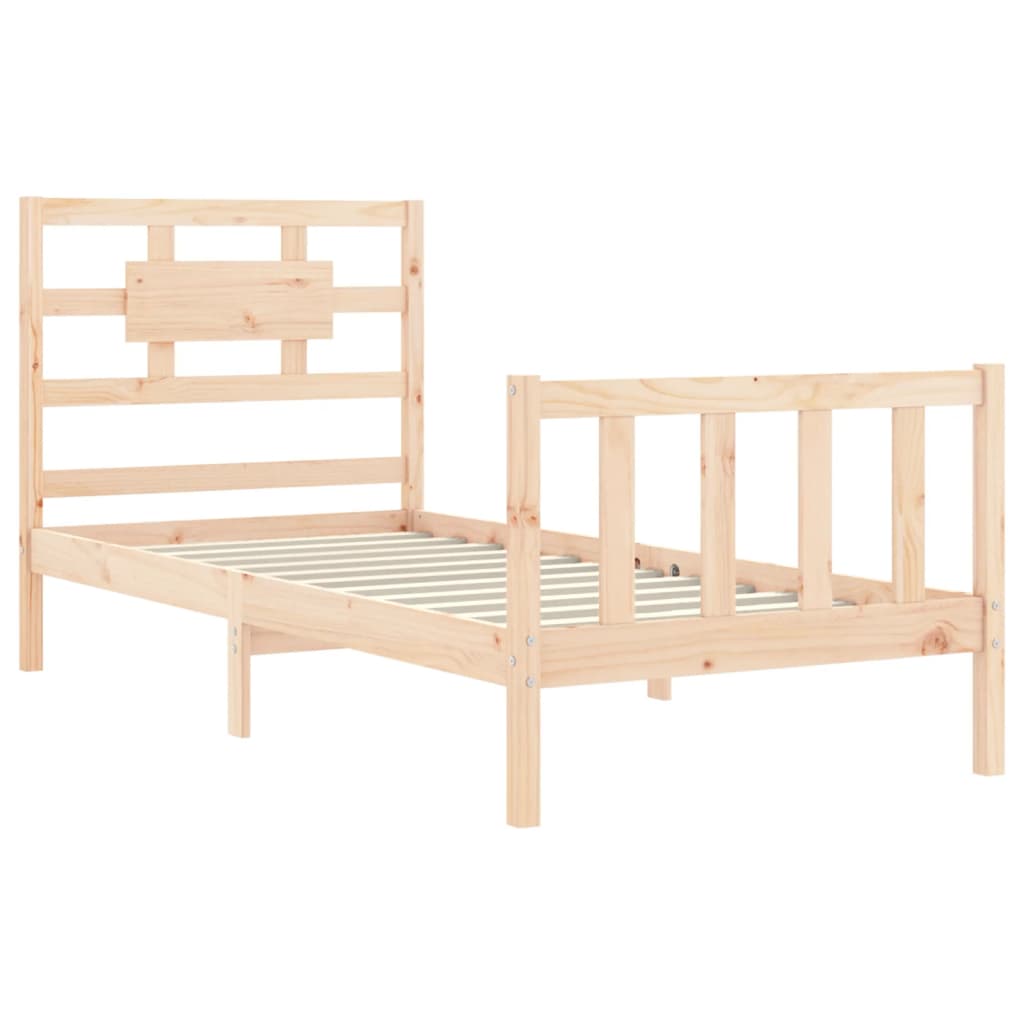 vidaXL Estructura de cama individual con cabecero madera maciza