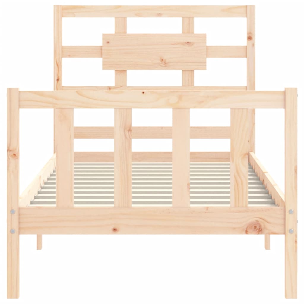 vidaXL Estructura de cama individual con cabecero madera maciza