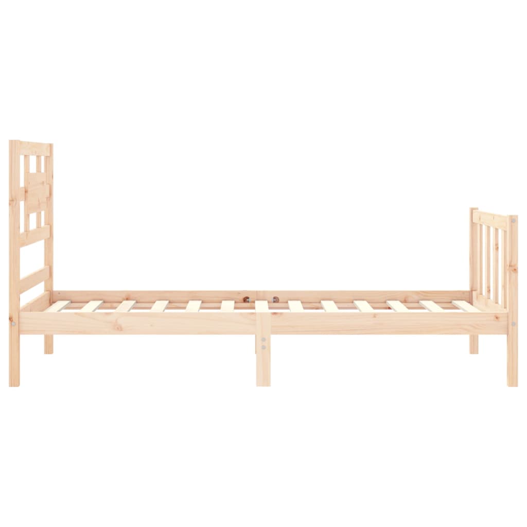 vidaXL Estructura de cama individual con cabecero madera maciza