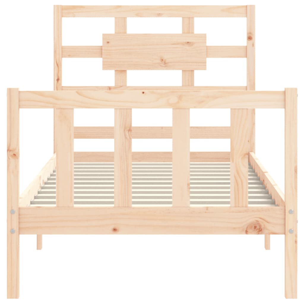 vidaXL Estructura de cama con cabecero madera maciza