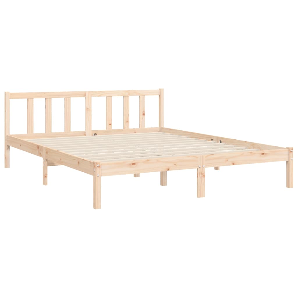 vidaXL Estructura de cama de matrimonio con cabecero madera maciza