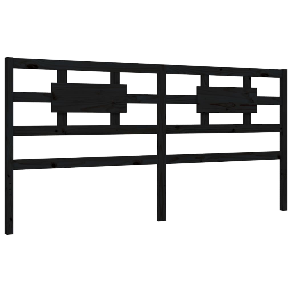 vidaXL Estructura de cama con cabecero madera maciza negro 200x200 cm