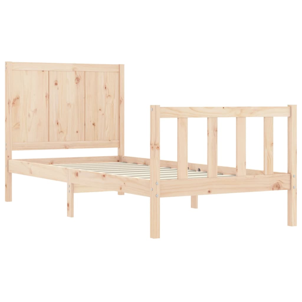 vidaXL Estructura de cama individual con cabecero madera maciza