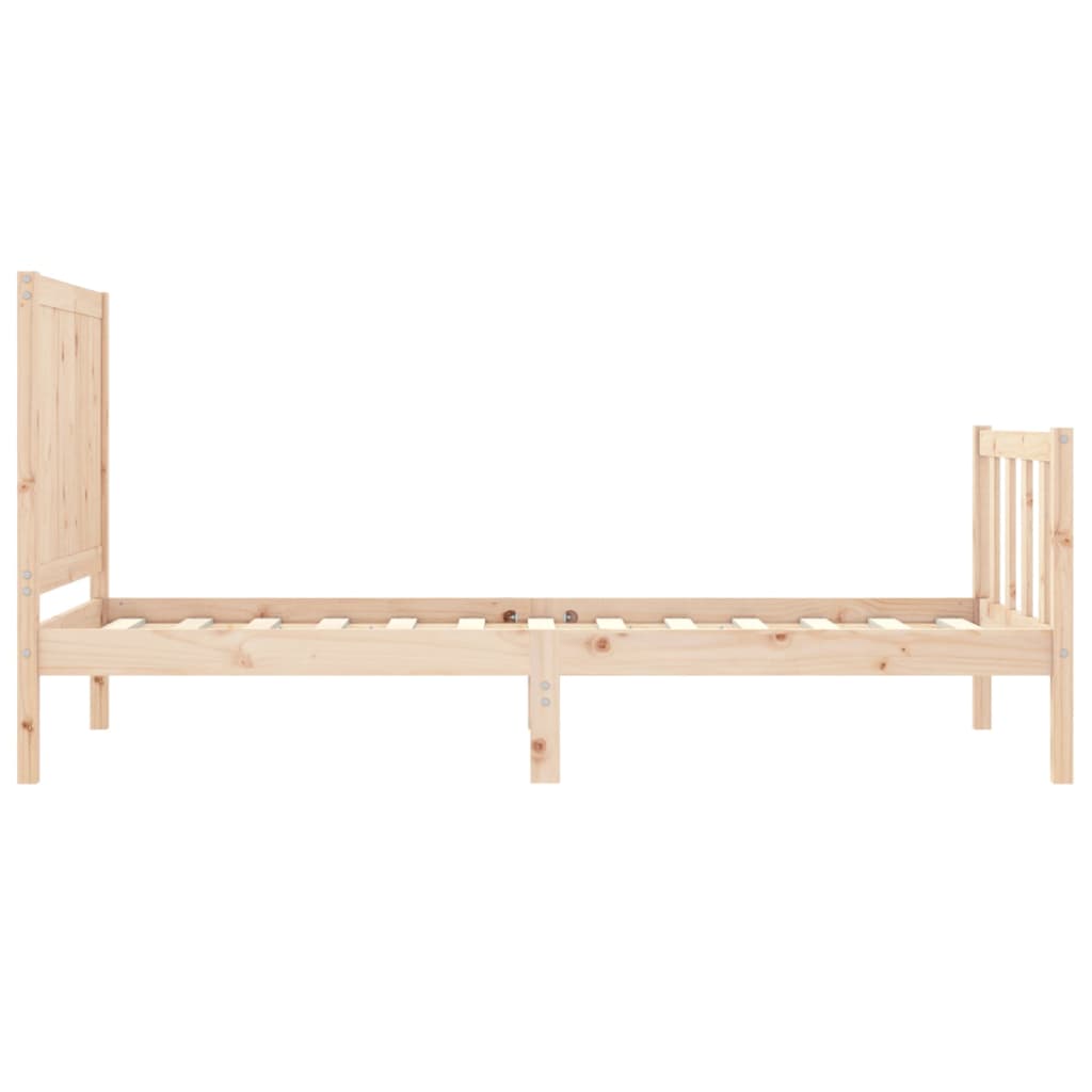 vidaXL Estructura de cama individual con cabecero madera maciza