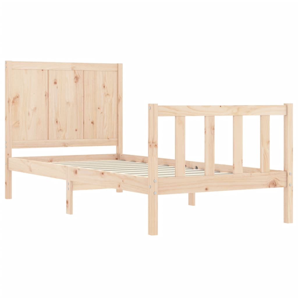 vidaXL Estructura de cama con cabecero madera maciza