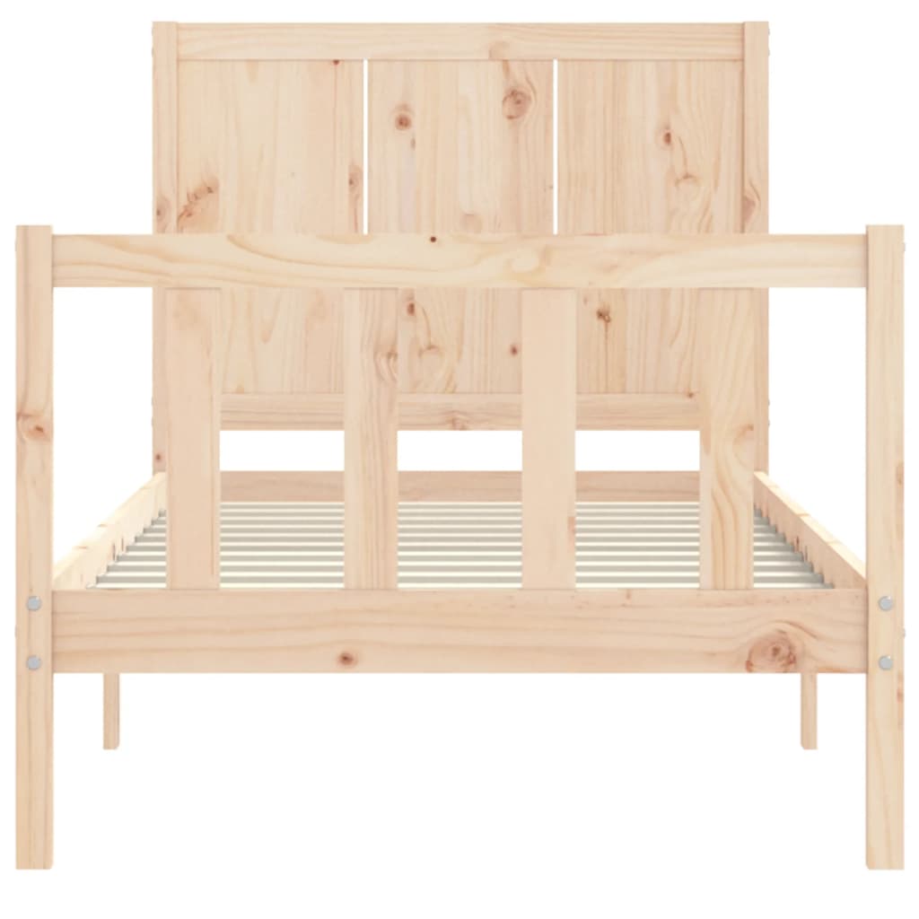 vidaXL Estructura de cama con cabecero madera maciza