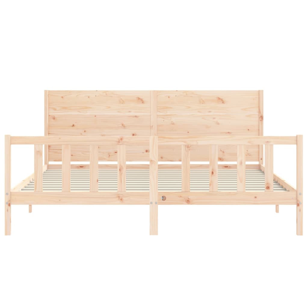 vidaXL Estructura de cama con cabecero madera maciza 200x200 cm