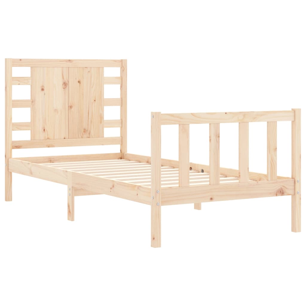 vidaXL Estructura de cama individual con cabecero madera maciza