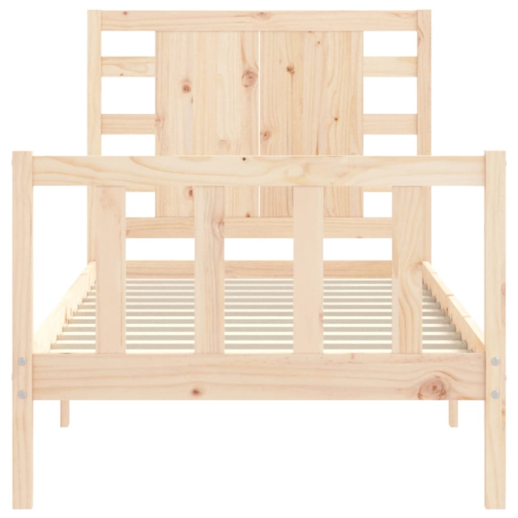 vidaXL Estructura de cama individual con cabecero madera maciza