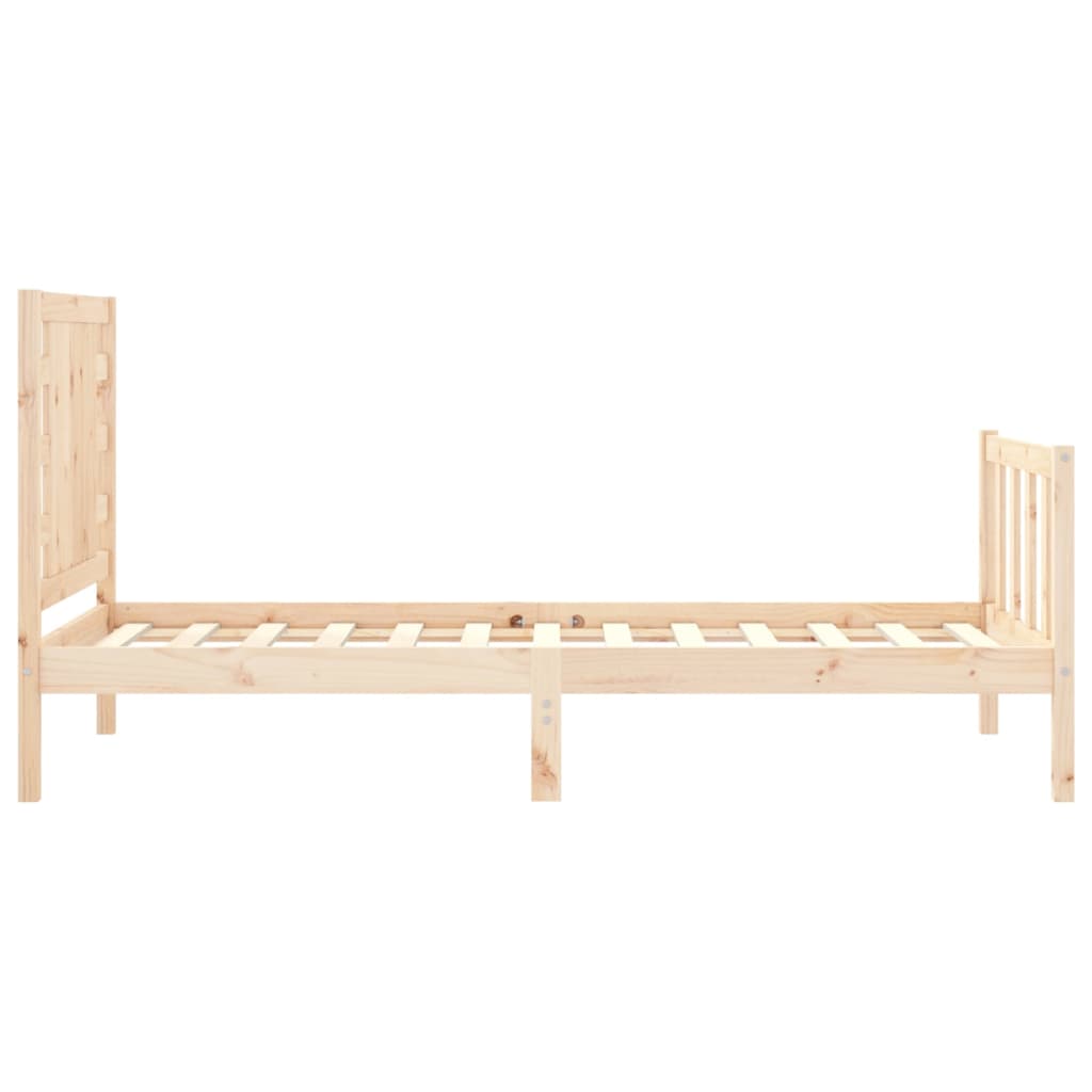 vidaXL Estructura de cama individual con cabecero madera maciza