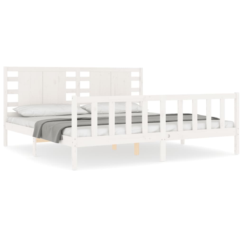 vidaXL Estructura de cama sin colchón madera maciza blanca 200x200 cm