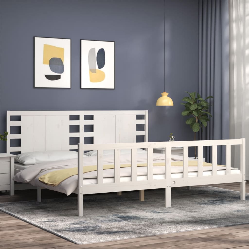 vidaXL Estructura de cama sin colchón madera maciza blanca 200x200 cm