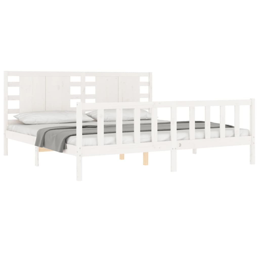 vidaXL Estructura de cama sin colchón madera maciza blanca 200x200 cm