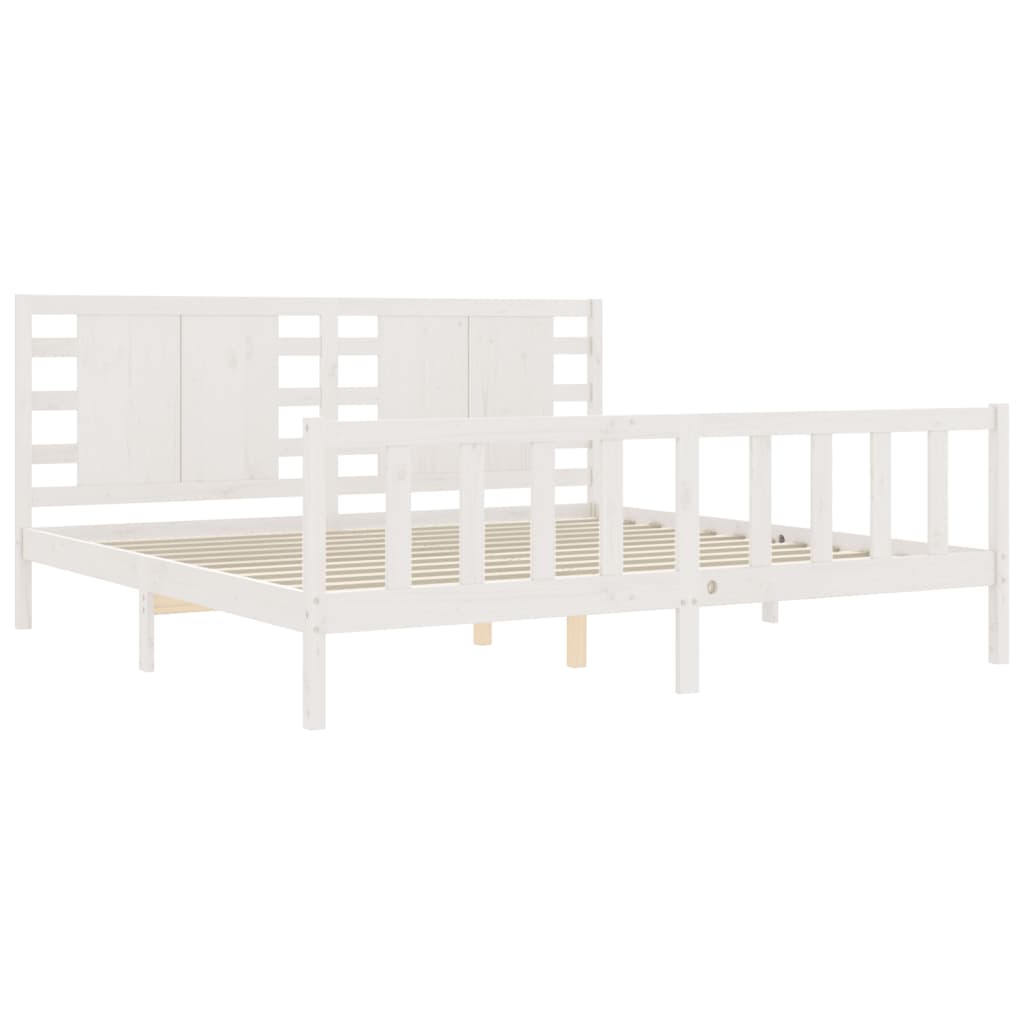 vidaXL Estructura de cama sin colchón madera maciza blanca 200x200 cm