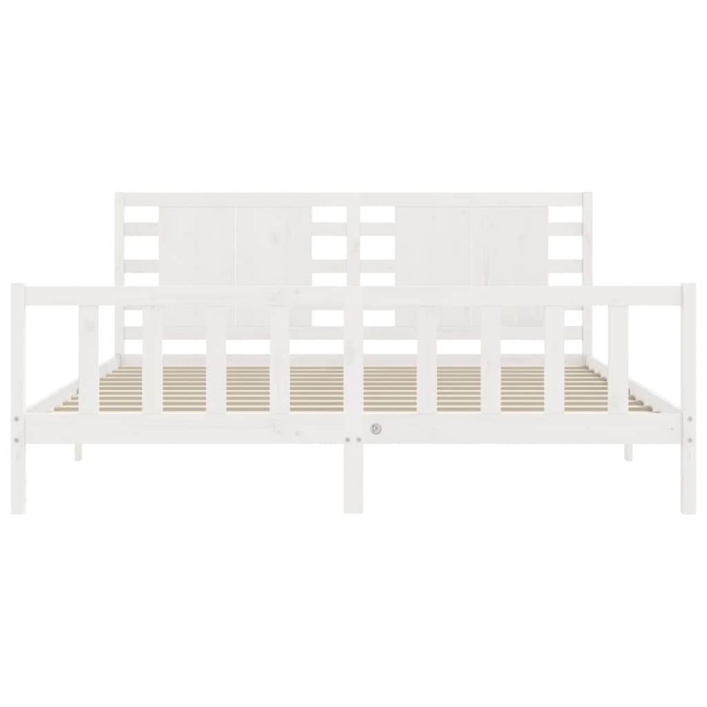 vidaXL Estructura de cama sin colchón madera maciza blanca 200x200 cm