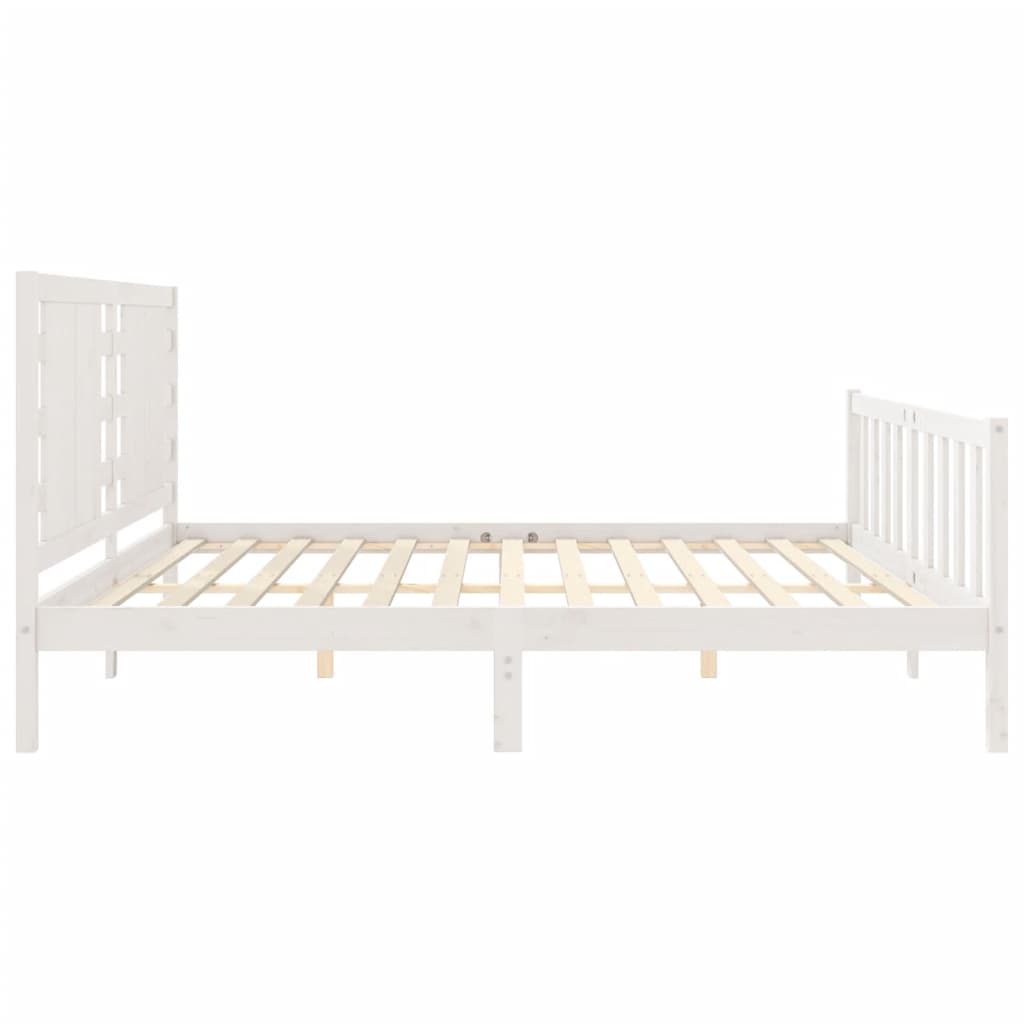 vidaXL Estructura de cama sin colchón madera maciza blanca 200x200 cm