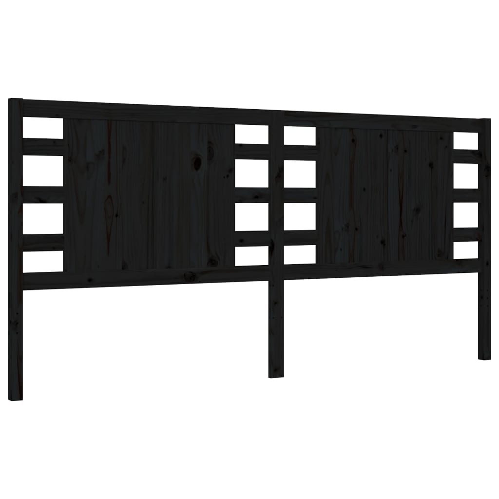 vidaXL Estructura de cama con cabecero madera maciza negro 200x200 cm