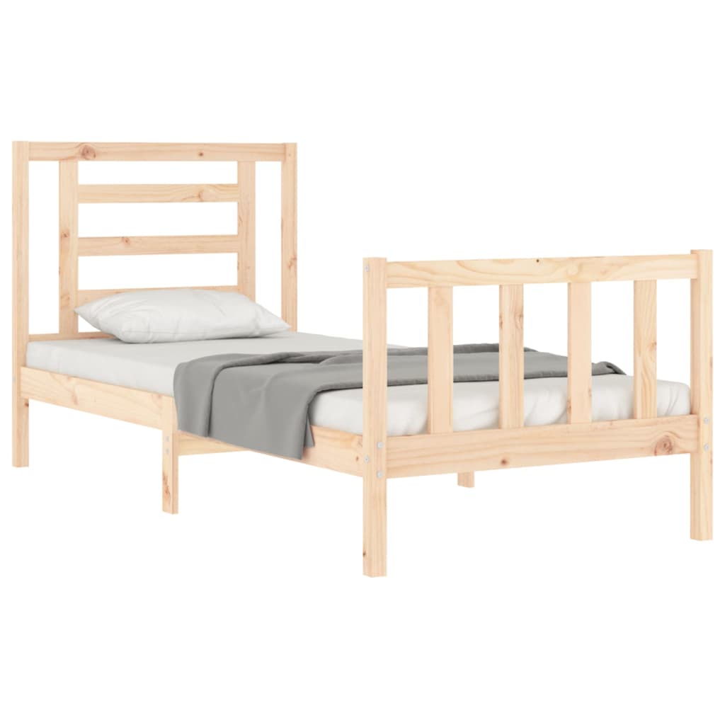 vidaXL Estructura de cama con cabecero madera maciza