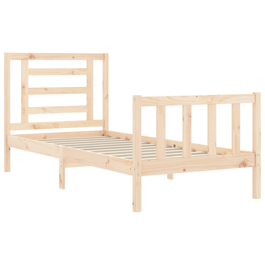 vidaXL Estructura de cama con cabecero madera maciza