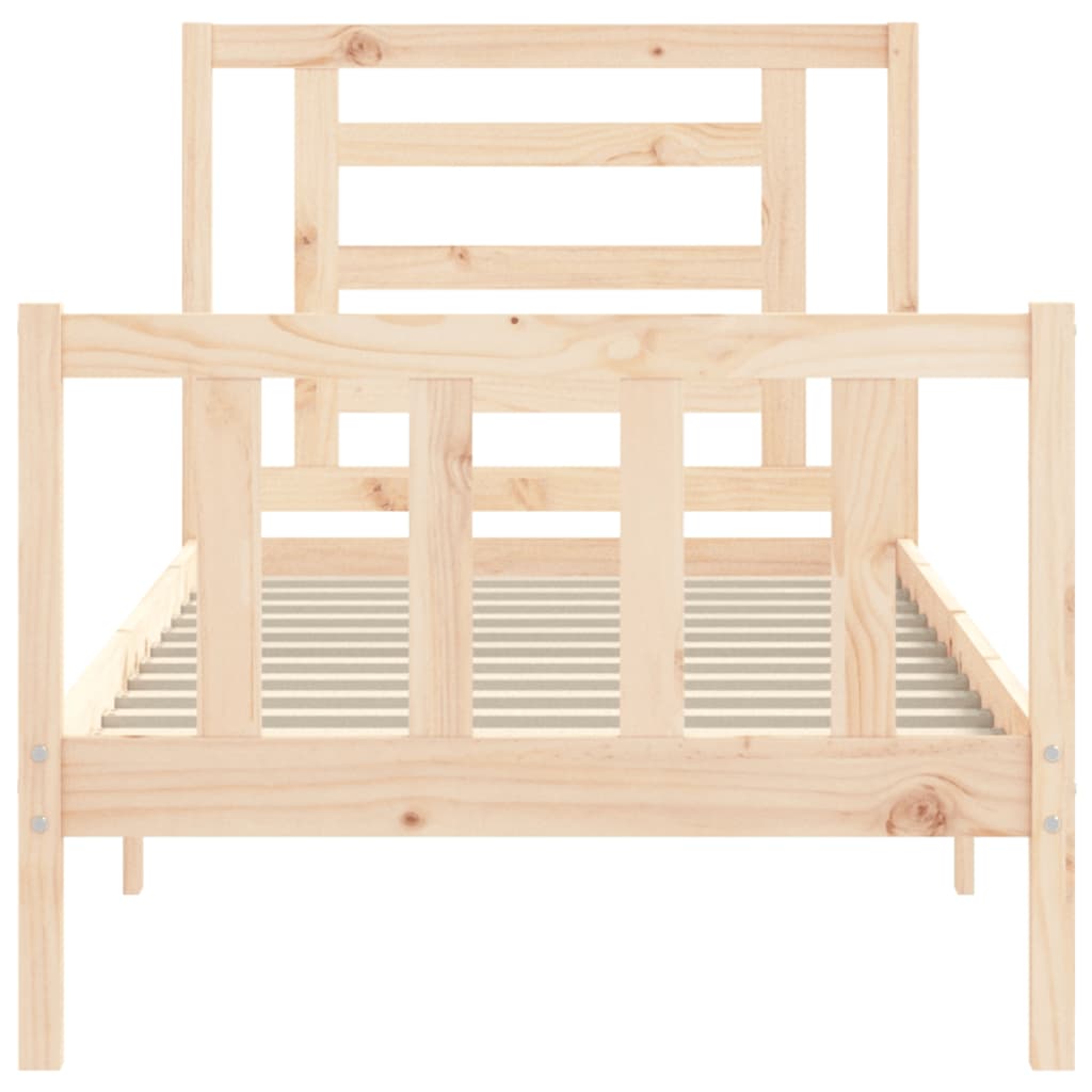 vidaXL Estructura de cama con cabecero madera maciza