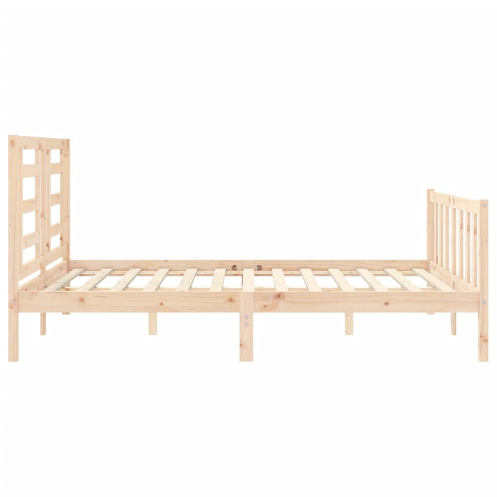 vidaXL Estructura de cama de matrimonio con cabecero madera maciza