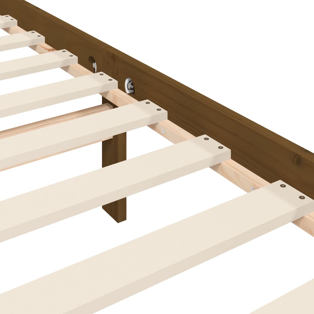 vidaXL Estructura cama y cabecero madera maciza marrón miel 200x200 cm