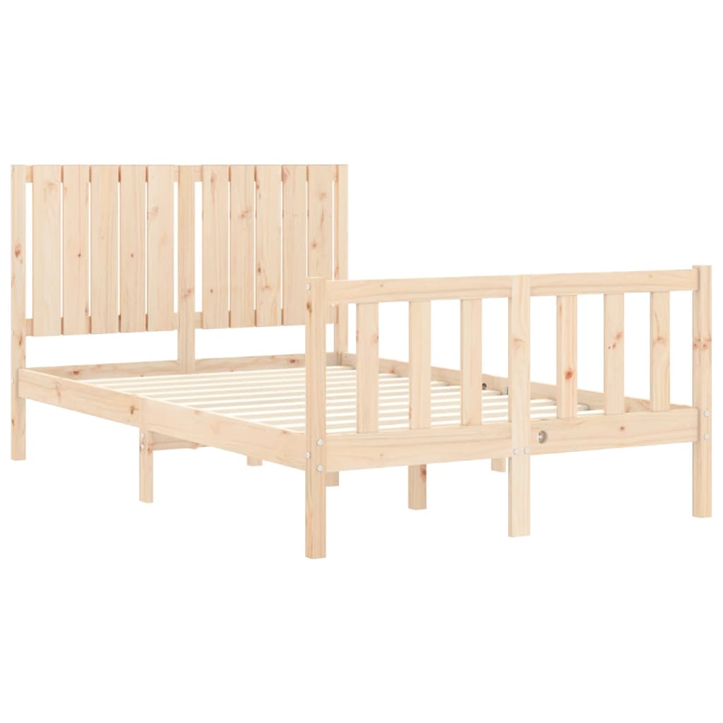 vidaXL Estructura de cama de matrimonio con cabecero madera maciza