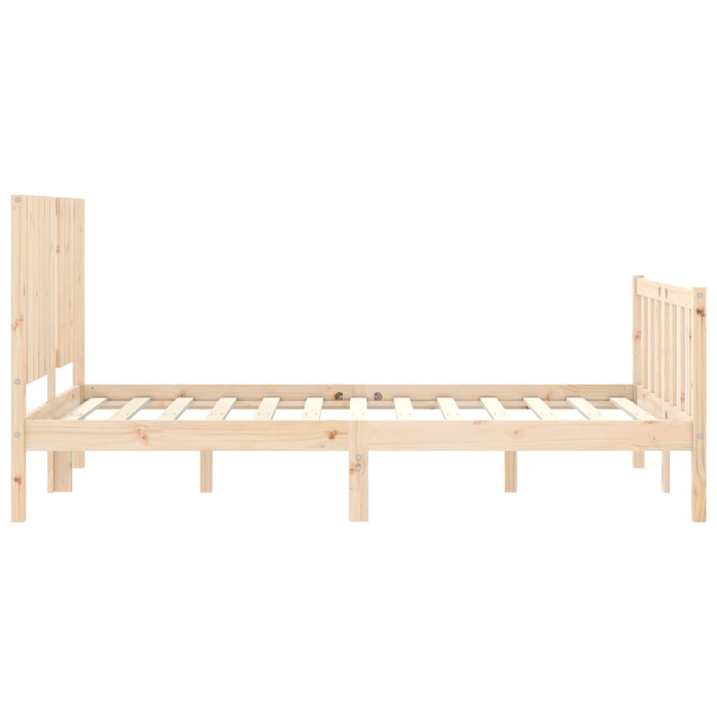 vidaXL Estructura de cama de matrimonio con cabecero madera maciza