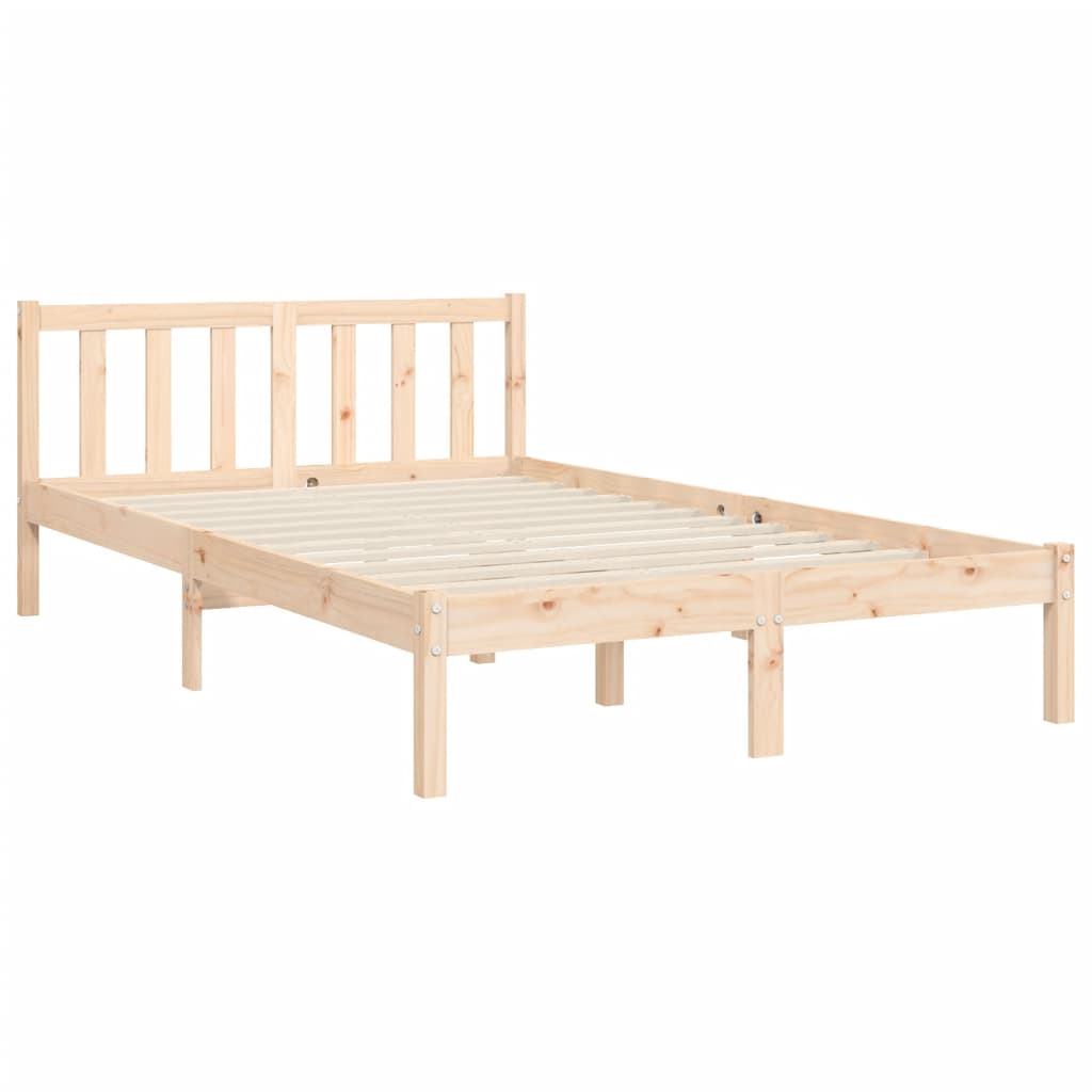 vidaXL Estructura de cama de matrimonio con cabecero madera maciza