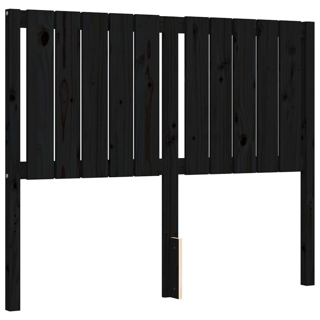 vidaXL Estructura de cama con cabecero madera maciza negro 120x200 cm