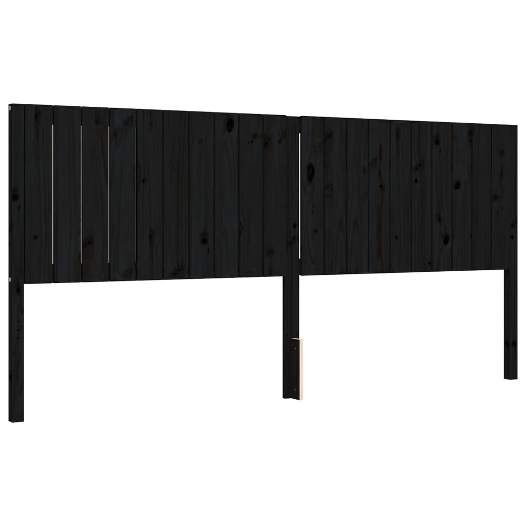 vidaXL Estructura de cama con cabecero madera maciza negro 200x200 cm