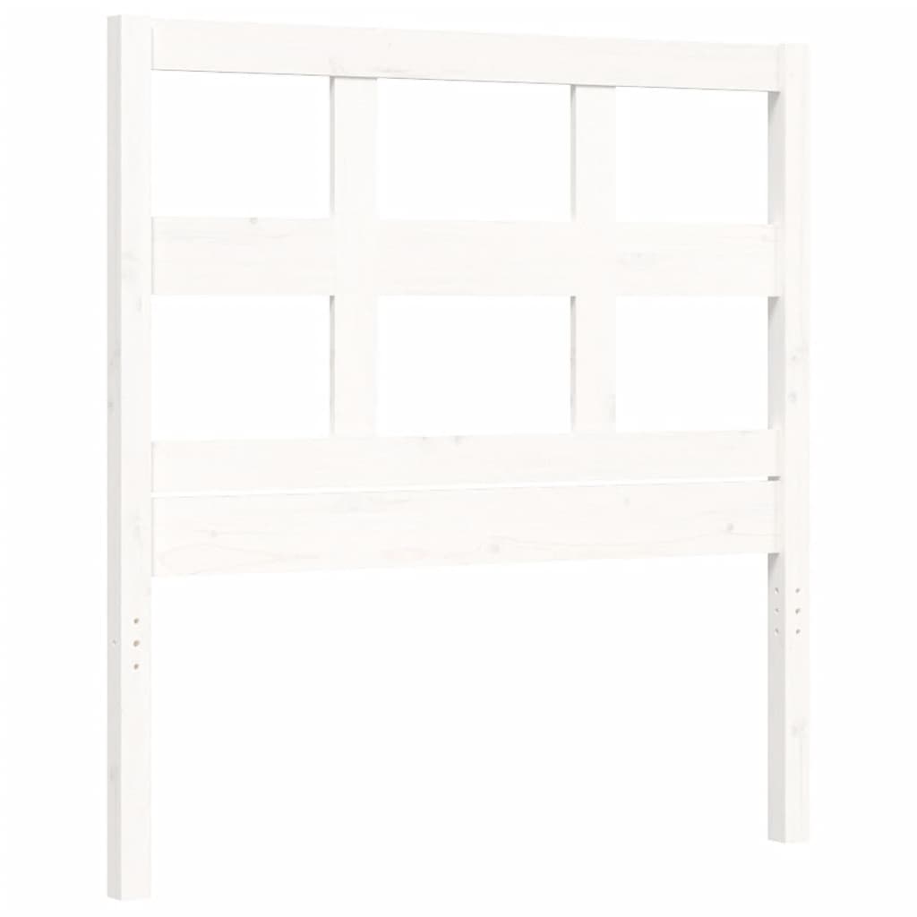 vidaXL Estructura de cama individual con cabecero madera maciza blanco