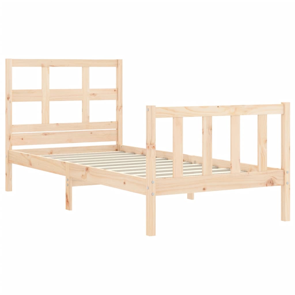 vidaXL Estructura de cama con cabecero madera maciza