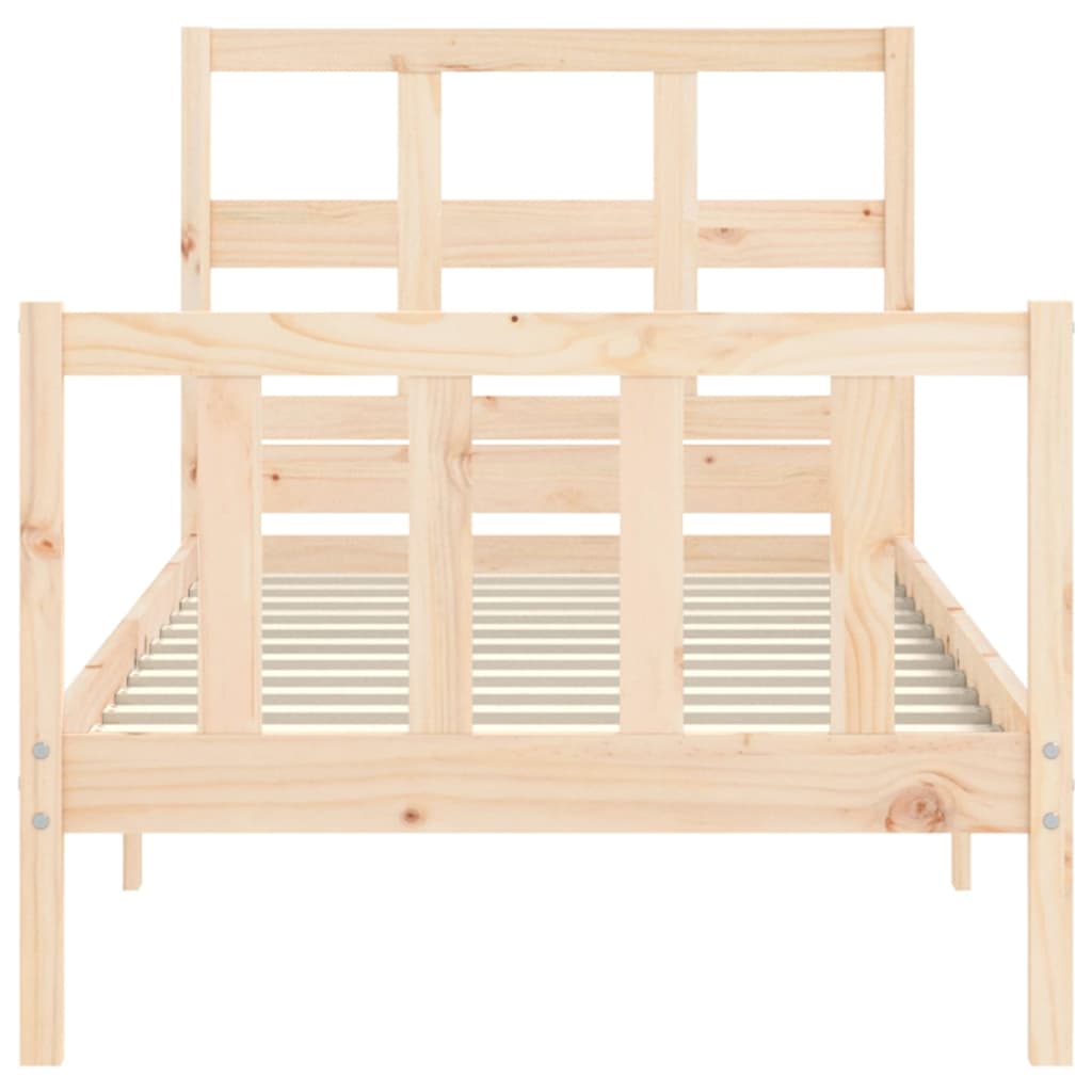 vidaXL Estructura de cama con cabecero madera maciza