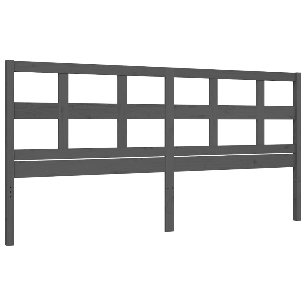 vidaXL Estructura de cama con cabecero madera maciza gris 200x200 cm