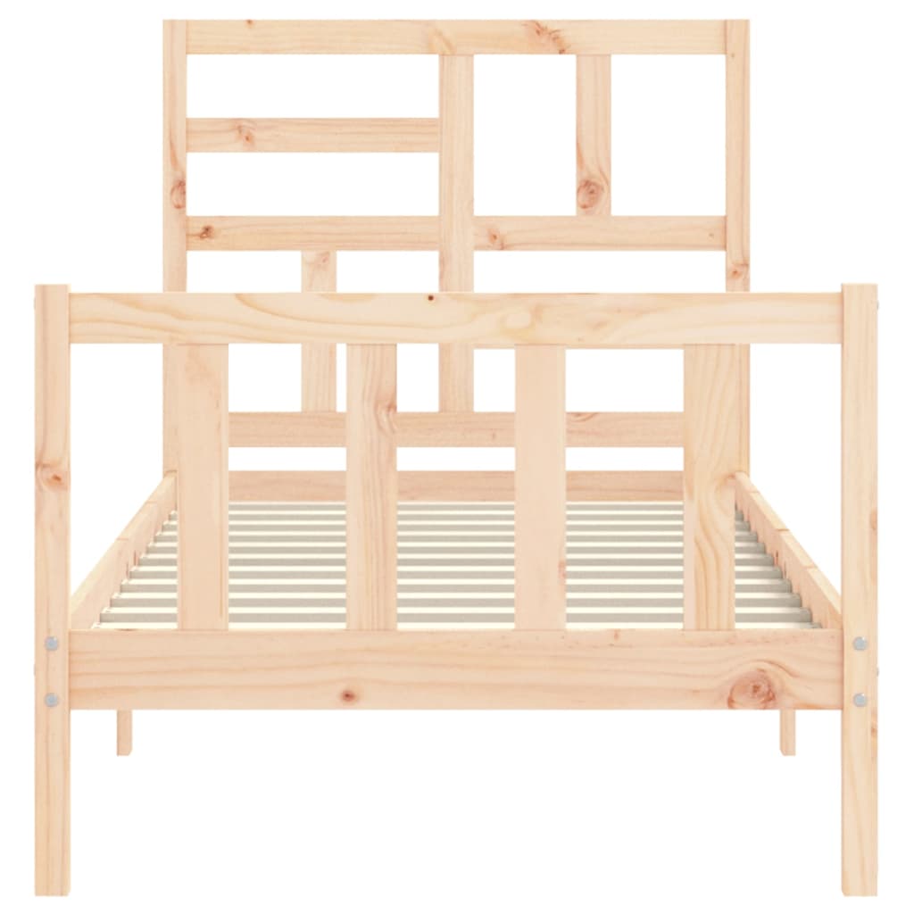 vidaXL Estructura de cama individual con cabecero madera maciza