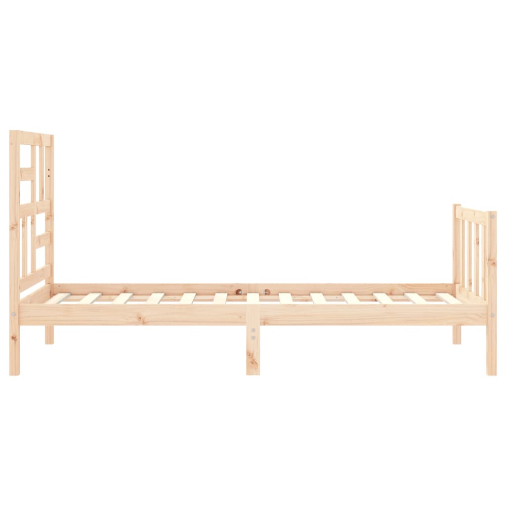 vidaXL Estructura de cama individual con cabecero madera maciza