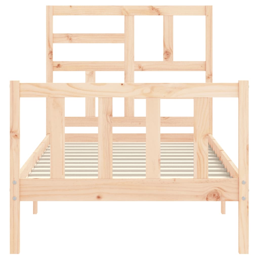 vidaXL Estructura de cama con cabecero madera maciza