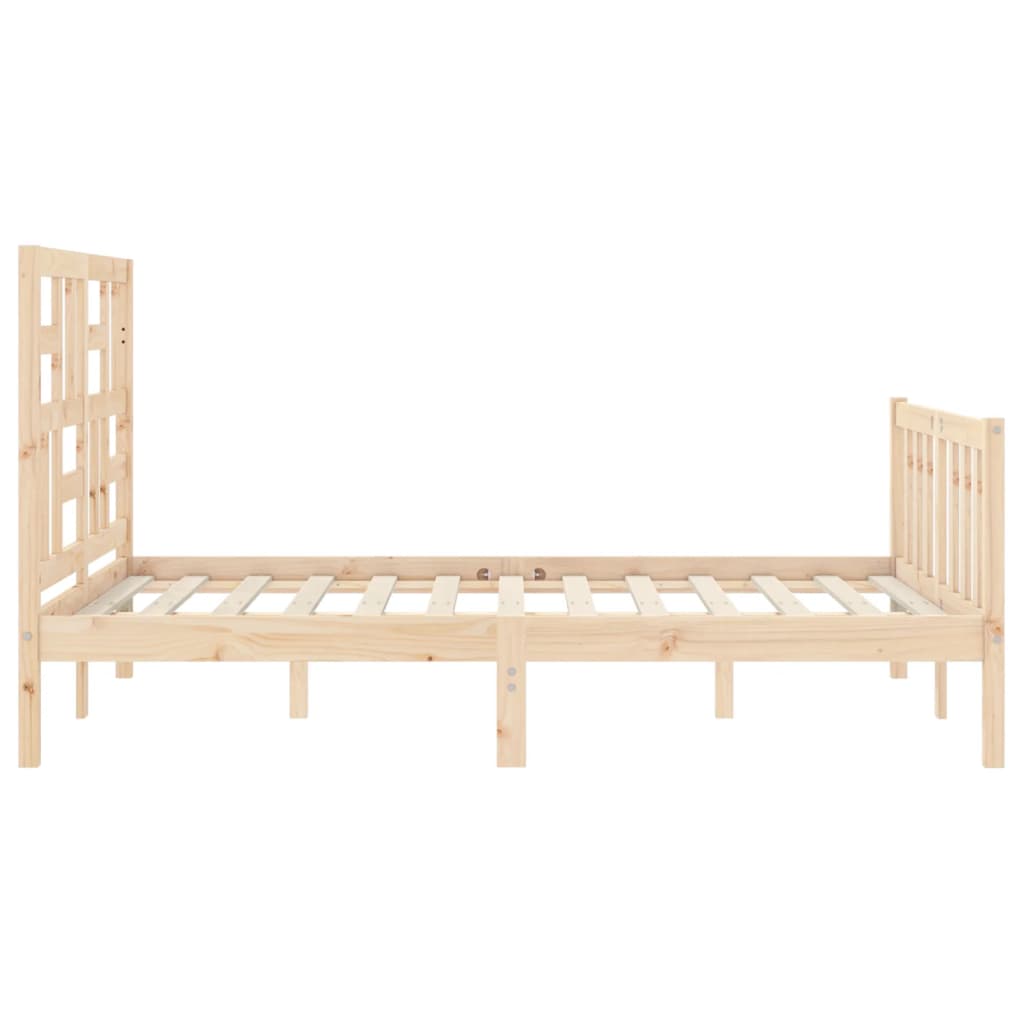 vidaXL Estructura de cama de matrimonio con cabecero madera maciza