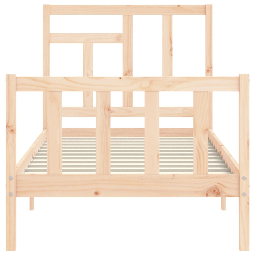 vidaXL Estructura de cama con cabecero madera maciza